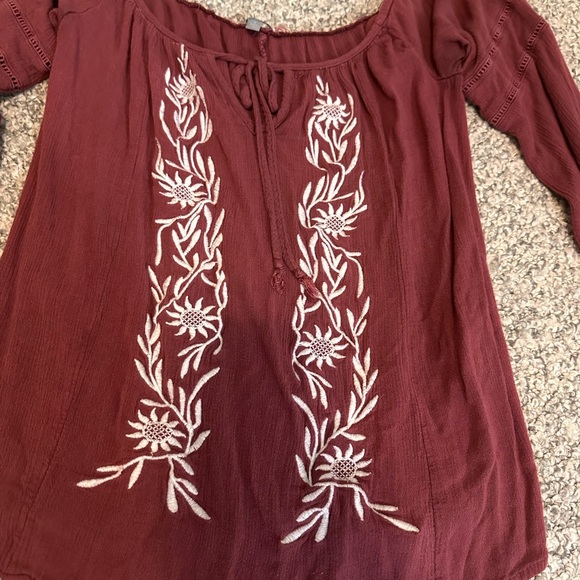 Charlotte Russe fall colored rustic blouse - Picture 2 of 7